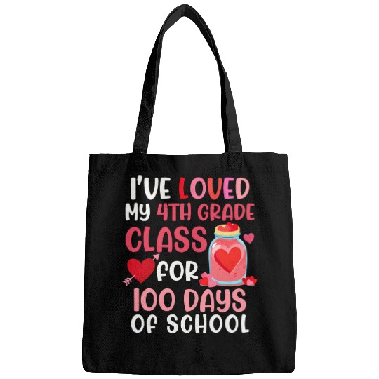 100 Days of School 4th Grade Teacher Valentines Day Bags