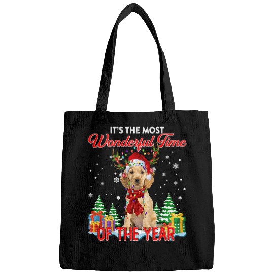 Dog Cocker Spaniel English Cocker Spaniel Christmas Its The mosts Wonderful Time Bags