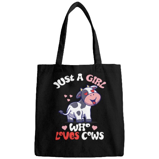 Just A Girl Who Loves Cows Cute Strawberry Cow Cowgirls Print 8 Bags