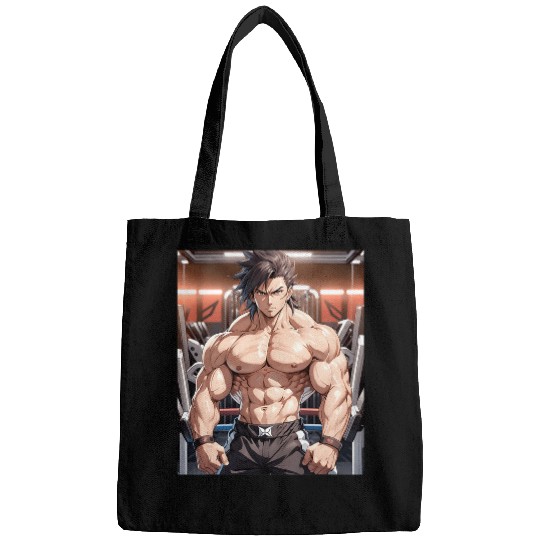 Anime Gym Workout Manga Japanese Motivation Design Print 4 Bags