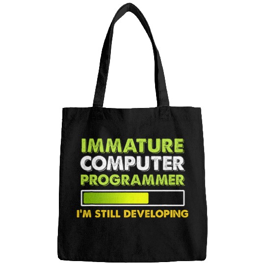 Immature Computer Programmer Programming Expert Graphic Bags