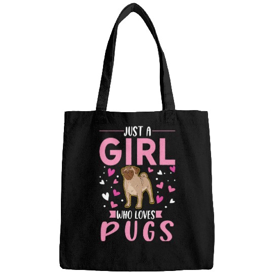 Pug Lover Just a girl who loves Pugs 248 Pugs Dog Bags