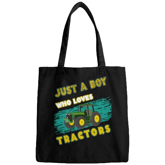 Tractor driving Just A Boy Who Loves Tractors T Farm Kid Birthday Bags