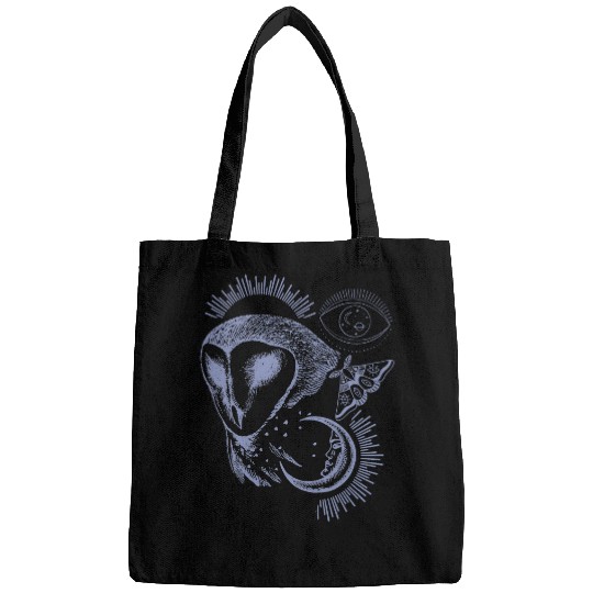 Barn Owl Moon Moth Wicca Esoteric Bags