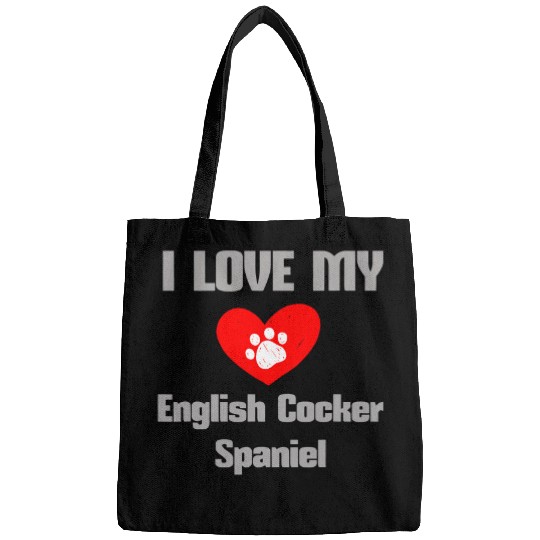 Dog Cocker Spaniel English Cocker Spaniel I Love My Dog funny dog dogs breed Bags