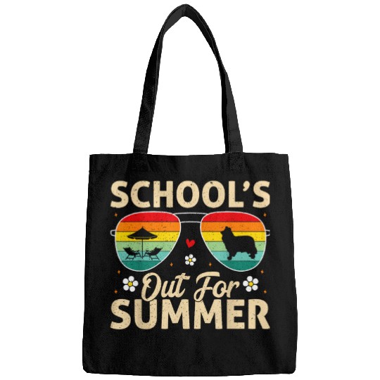 Schools Out For Summer End Of School Rough Collie Dog Bags