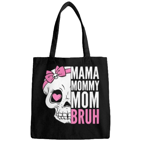 Skeletons Skulls Mama Mommy Mom Bruh Skull Wear Bow Skull Bags