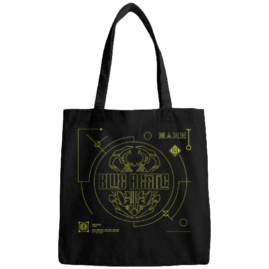 Blue Beetle Scarab Outline Schematics Chest Logo Bags