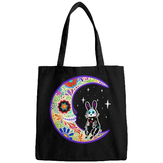 Skeletons Skulls Rabbit Dia de Los Muertos Skeletons Sugar Skull Bags