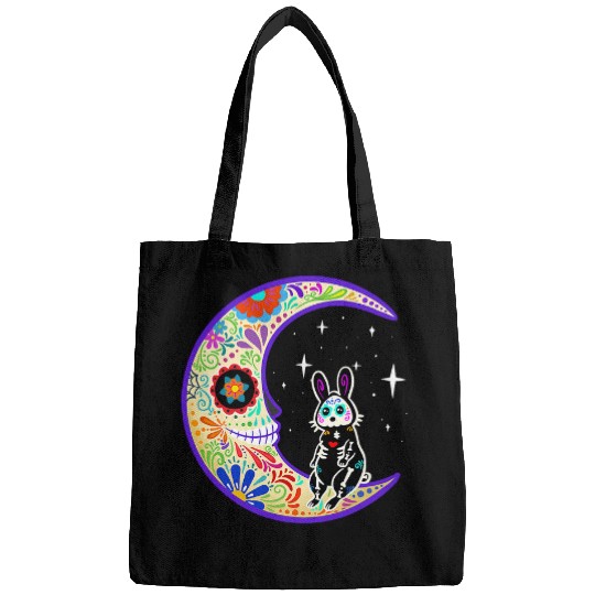 Skeletons Skulls Rabbit Dia de Los Muertos Skeletons Sugar Skull Bags