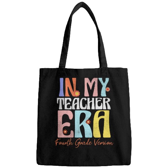 Educator 4th Grade Teacher Era Retro For School Teacher Bags