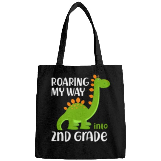 Funny 2nd Grade Student Back To School Dinosaur Brontosaurus Bags