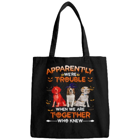 Beagle Apparently We Are Trouble Halloween Bags