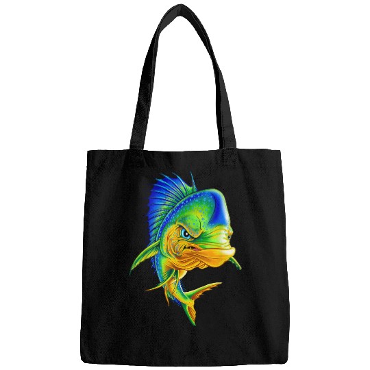 Angry Mahi Mahi Fish Sport Fishing Fisherman Sea Crew Bags