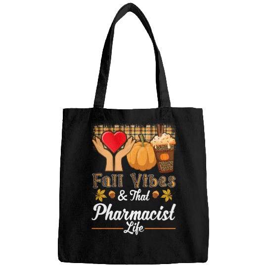 Fall Vibes Pharmacist Pumpkin Spice Latte Coffee Leopard Bags