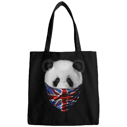 Funny Bear Patriot Giant Panda in British Union Jack Bandana Cute Bears Bags