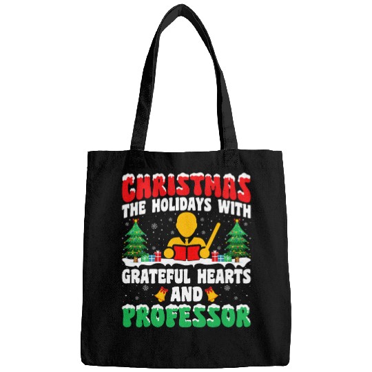 Lecturer xmass Christmas Holidays with Hearts And Professor Bags
