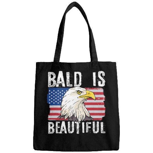 Bald Is Beautiful 4th of July Independence Day Bald Eagle Bags