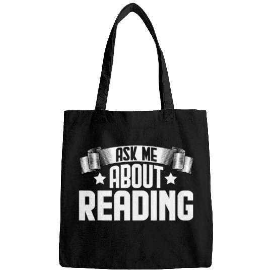 Funny Ask Me About Reading 2Library Librarian Book Lover Bags