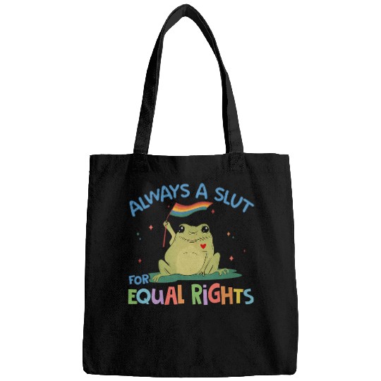 Funny Equal Rights Frog And Toad Say Gay Happy Pride Month Bags