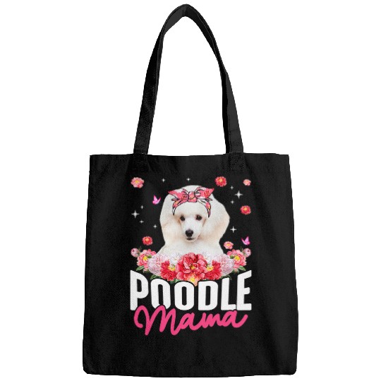 Poodles Mama Flower Bandana Dog Lover Mothers Day Poodle dog Bags