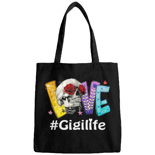 Skeletons Skulls Gigi life Love grandma skull rose mothers day Skull Bags