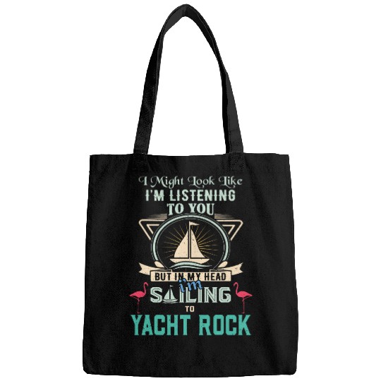 Funny Retro Sailing Yacht Rock Flamingo Distressed Design Bags