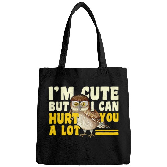 Funny breeding pickling hunt small cute birds of prey owls design Bags