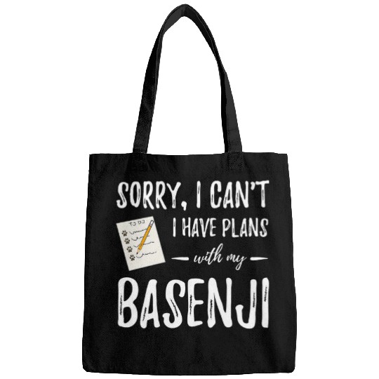 Basenji Dog Plans Funny Dog Mom or Dog Dad Gift Idea Bags
