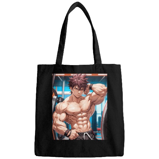 Anime Gym Workout Manga Japanese Motivation Design Print 3 Bags