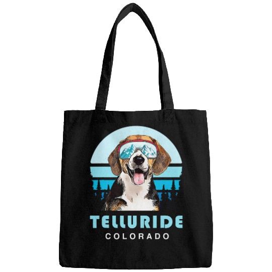 Beagle Winter Skis Telluride Colorado Dog Lover Bags