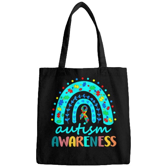 Autism Awareness Women Girls Leopard Rainbow Print Neurodiverse Bags