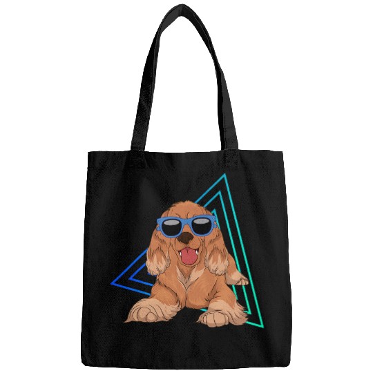 Dog Cocker Spaniel Cool Sunglasses Dog Owner Pet 90s Vaporwave Cocker Spaniel Bags