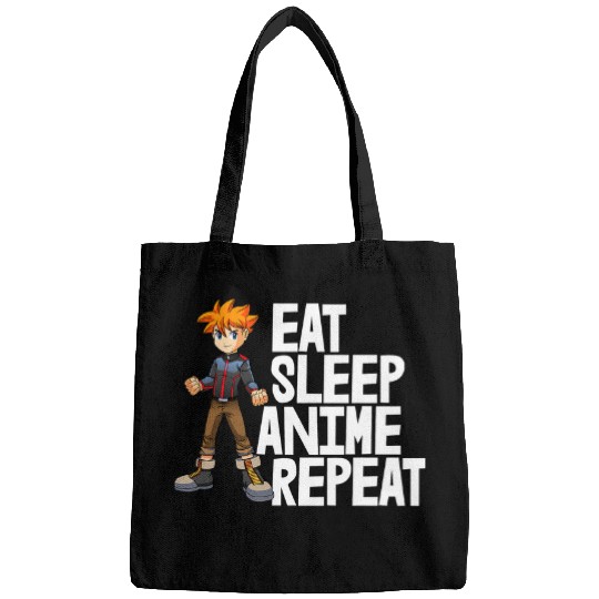 Eat Sleep Anime Repeat Funny Animation Bags