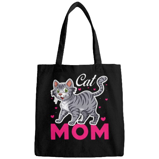 Cat Mom bests Funny Cat Lover Kitty Kitten Mother Women Girls Bags