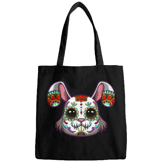 Skeletons Skulls Rabbit Sugar Skulls Funny Day Of The Deads Easter Skull Bags