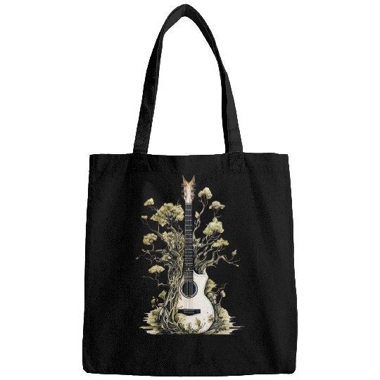 Funny Guitar Acoustic Guitar Tree Of Life Nature Of Music Guitarist Bags
