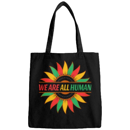 Black Is Beautiful We Are All Human African Flag Sunflower Bags