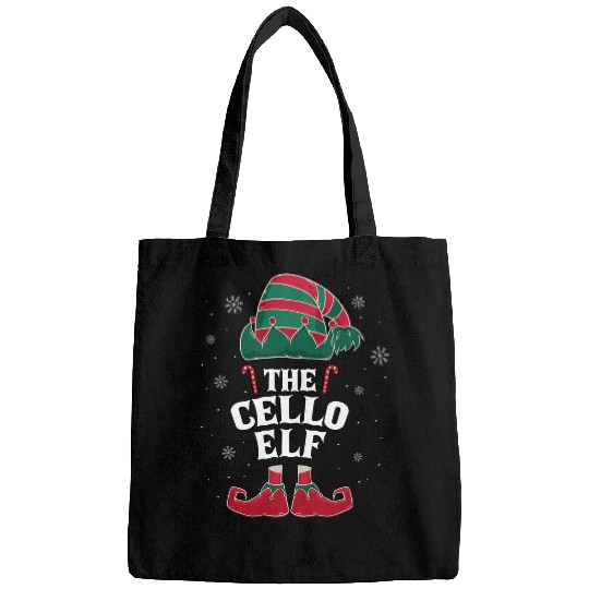 Funny Cellist The Cello Elf Christmas Classical Music Orchestra Bags