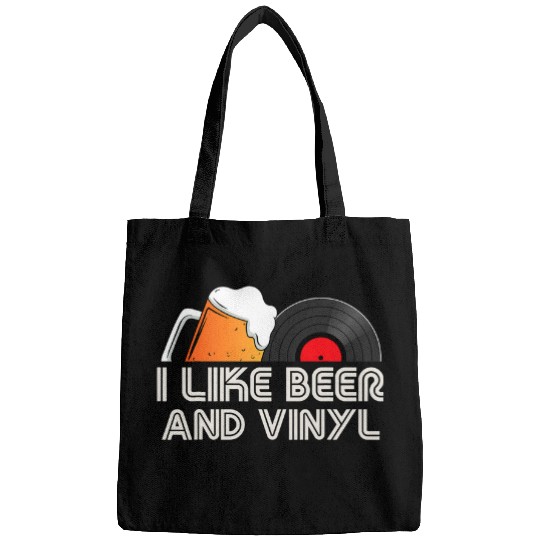 I Like Beer And Vinyl 2Vinyl Records Retro Design Bags