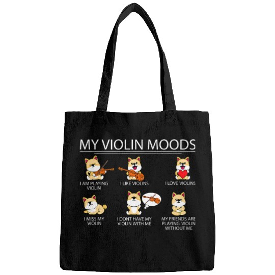 Funny Violin Player Women Shiba Inu Dog Violinist Music Violin Bags