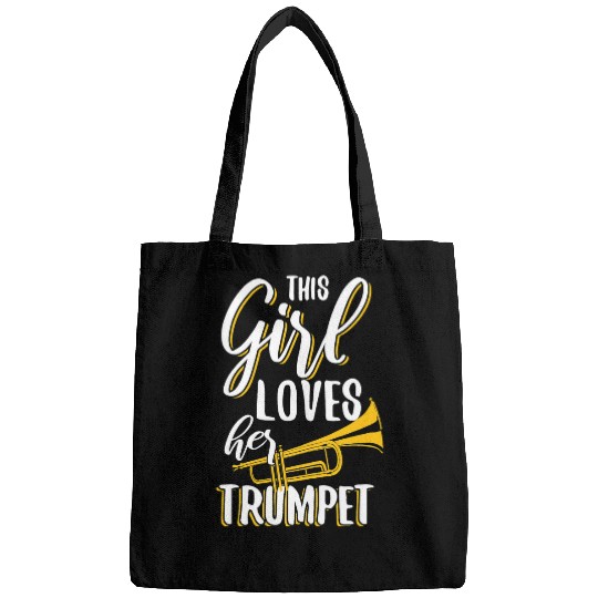 Funny Trumpet Womens This Girl Loves Her Trumpet Bags