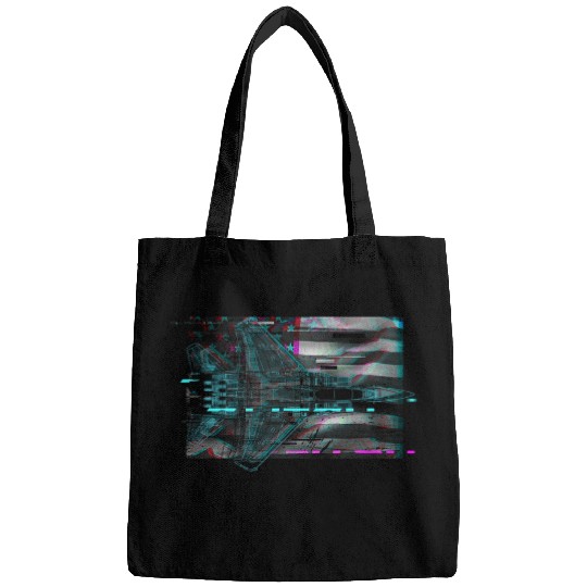 Pilot Glitch US Flag Fighter Jet Patriotic Military Aviator Bags