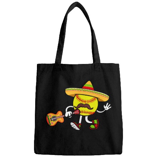 Funny Guitar Softball Mexican Guitar Hat Cinco De Mayo Bags