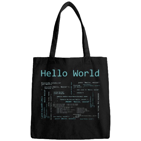 Hello World Computer Programming Languages Computer Science Bags