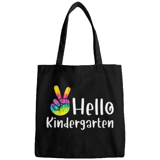 Hello Kindergarten Teacher Student First Day School Tie Dye Bags