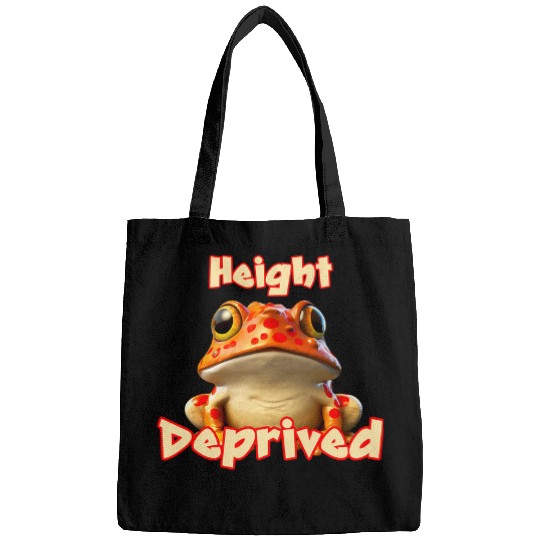 Height Deprived Short People Joke Saying Toad Frog Design Bags