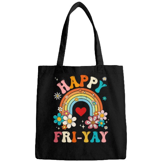 Groovy Happy FriYay Friday Lovers Fun Teacher Bags
