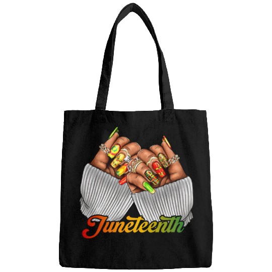 Black Woman Juneteenth Nails Afro Woman Hands Black History Bags