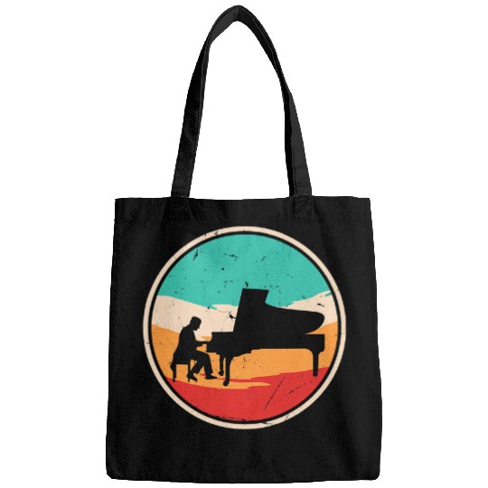 Funny Piano Music Funny vintages Pianist Art For Muisc Piano Lovers Bags